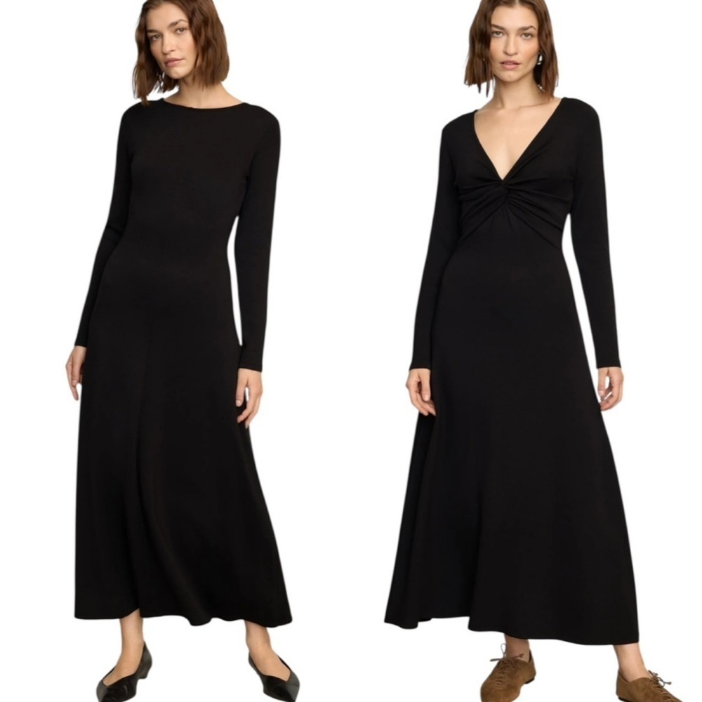 Modern Citizen Chloe Reversible A-Line Jersey Midi Dress Black Size S